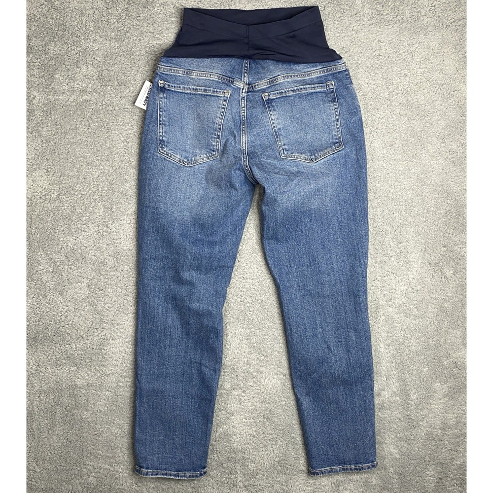 Old Navy Maternity Straight Full Panel Jeans Distressed Pants Size 12 Grunge NWT - Picture 9 of 12